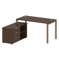 Metal System Р. ст. с тумбой на П-образном м/к БП.РС-СТС-2.3 (L) Акация/Антрацит металл 1500*1520*750 Metal System Р. ст. с тумбой на П-образном м/к БП.РС-СТС-2.3 (L) Акация/Антрацит металл 1500*1520*750