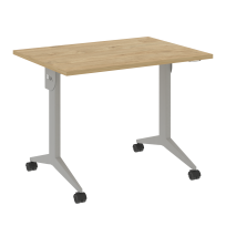 X-Pull Стол складной мобильный X.M-1.7 Тиквуд тёмный/Белый металл 980×720×753