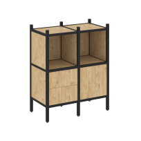 Loft Прямой стеллаж наборный VR.L-02 Тиквуд тёмный/Белый металл 862×446×1047 Loft Прямой стеллаж наборный VR.L-02 Тиквуд тёмный/Белый металл 862×446×1047