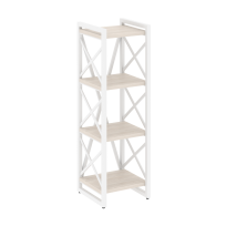 Loft Стеллаж на регулируемых опорах-4 полки VR.L-MST.O-4.4 Тиквуд тёмный/Чёрный металл 400×400×1280 Loft Стеллаж на регулируемых опорах-4 полки VR.L-MST.O-4.4 Тиквуд тёмный/Чёрный металл 400×400×1280