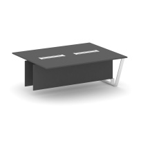 Сектор переговорного стола проходной Steel Meet L=2000 KD-PR.B.SPPW-20 / Тиквуд Светлый – Металл Белый / 2000×1600×750 Сектор переговорного стола проходной Steel Meet L=2000 KD-PR.B.SPPW-20 / Тиквуд Светлый – Металл Белый / 2000×1600×750