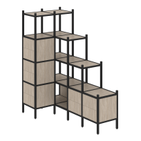 Loft Угловой внутренний стеллаж наборный VR.L-42 Тиквуд тёмный/Белый металл 862×1694×1869 Loft Угловой внутренний стеллаж наборный VR.L-42 Тиквуд тёмный/Белый металл 862×1694×1869