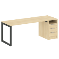 Metal System Quattro Р. ст. с тумбой на О-образном м/к 50БО.РС-СТП-1.4 Акация/Антрацит металл 2012*720*750 Metal System Quattro Р. ст. с тумбой на О-образном м/к 50БО.РС-СТП-1.4 Акация/Антрацит металл 2012*720*750