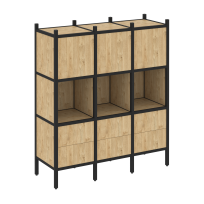 Loft Прямой стеллаж наборный VR.L-08 Тиквуд тёмный/Белый металл 1278×446×1458 Loft Прямой стеллаж наборный VR.L-08 Тиквуд тёмный/Белый металл 1278×446×1458