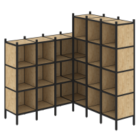 Loft Угловой внутренний стеллаж наборный VR.L-50 Тиквуд тёмный/Белый металл 1694×1694×1869 Loft Угловой внутренний стеллаж наборный VR.L-50 Тиквуд тёмный/Белый металл 1694×1694×1869