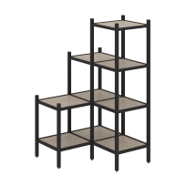 Loft Угловой внутренний стеллаж наборный VR.L-36 Тиквуд тёмный/Белый металл 862×862×1458 Loft Угловой внутренний стеллаж наборный VR.L-36 Тиквуд тёмный/Белый металл 862×862×1458
