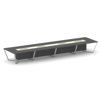 Стол для переговоров прямоугольный Steel Meet KM-PR.B.SP-20 / Тиквуд Светлый – Графит Глянец – Металл Серый / 6400×1600×750 Стол для переговоров прямоугольный Steel Meet KM-PR.B.SP-20 / Тиквуд Светлый – Графит Глянец – Металл Серый / 6400×1600×750