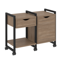 Loft Тумба на колесных опорах наборная. Вариант №3 VR.L-TN-3.K Тиквуд тёмный/Чёрный металл 970×460×767 Loft Тумба на колесных опорах наборная. Вариант №3 VR.L-TN-3.K Тиквуд тёмный/Чёрный металл 970×460×767