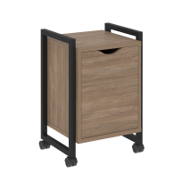 Loft Тумба на колесных опорах с распашным фасадом VR.L-T2.K Тиквуд тёмный/Чёрный металл 500×460×767 Loft Тумба на колесных опорах с распашным фасадом VR.L-T2.K Тиквуд тёмный/Чёрный металл 500×460×767