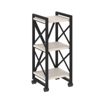 Loft Стеллаж на колесных опорах-3 полки VR.L-MST.K-3.4 Тиквуд тёмный/Чёрный металл 400×400×968 Loft Стеллаж на колесных опорах-3 полки VR.L-MST.K-3.4 Тиквуд тёмный/Чёрный металл 400×400×968