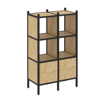 Loft Прямой стеллаж наборный VR.L-03 Тиквуд тёмный/Белый металл 862×446×1458 Loft Прямой стеллаж наборный VR.L-03 Тиквуд тёмный/Белый металл 862×446×1458