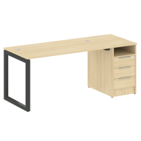 Metal System Quattro Р. ст. с тумбой на О-образном м/к 50БО.РС-СТП-1.3 Акация/Антрацит металл 1812*720*750 Metal System Quattro Р. ст. с тумбой на О-образном м/к 50БО.РС-СТП-1.3 Акация/Антрацит металл 1812*720*750
