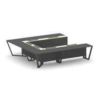 Стол для переговоров П-образный Steel Meet KM-PR.B.SP-11P / Тиквуд Светлый – Графит Глянец – Металл Антрацит / 3200×3200×750 Стол для переговоров П-образный Steel Meet KM-PR.B.SP-11P / Тиквуд Светлый – Графит Глянец – Металл Антрацит / 3200×3200×750