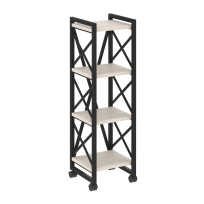 Loft Стеллаж на колесных опорах-4 полки VR.L-MST.K-4.4 Тиквуд тёмный/Чёрный металл 400×400×1334 Loft Стеллаж на колесных опорах-4 полки VR.L-MST.K-4.4 Тиквуд тёмный/Чёрный металл 400×400×1334