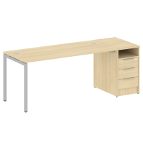 Metal System Quattro Р. ст. с тумбой на П-образном м/к 40БП.РС-СТП-1.4 Акация/Антрацит металл 2012*720*750 Metal System Quattro Р. ст. с тумбой на П-образном м/к 40БП.РС-СТП-1.4 Акация/Антрацит металл 2012*720*750