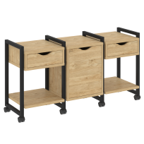Loft Тумба на колесных опорах наборная. Вариант №6 VR.L-TN-6.K Тиквуд тёмный/Чёрный металл 1440×460×767 Loft Тумба на колесных опорах наборная. Вариант №6 VR.L-TN-6.K Тиквуд тёмный/Чёрный металл 1440×460×767