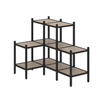 Loft Угловой внутренний стеллаж наборный VR.L-37 Тиквуд тёмный/Белый металл 862×1278×1047 Loft Угловой внутренний стеллаж наборный VR.L-37 Тиквуд тёмный/Белый металл 862×1278×1047