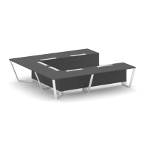Стол для переговоров П-образный Steel Meet KD-PR.B.SP-11P / Тиквуд Светлый – Металл Белый / 3200×3200×750 Стол для переговоров П-образный Steel Meet KD-PR.B.SP-11P / Тиквуд Светлый – Металл Белый / 3200×3200×750