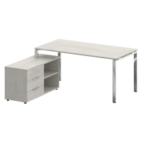 Metal System Direct Стол руководителя с тумбой левый БГ.СРТ-4.8 (L) Акация/Нерж. сталь 1700*1620*750 Metal System Direct Стол руководителя с тумбой левый БГ.СРТ-4.8 (L) Акация/Нерж. сталь 1700*1620*750
