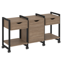 Loft Тумба на колесных опорах наборная. Вариант №6 VR.L-TN-6.K Тиквуд тёмный/Чёрный металл 1440×460×767 Loft Тумба на колесных опорах наборная. Вариант №6 VR.L-TN-6.K Тиквуд тёмный/Чёрный металл 1440×460×767