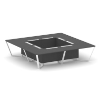 Стол для переговоров квадратный Steel Meet KD-PR.B.SP-16K / Тиквуд Светлый – Металл Белый / 3200×3200×750 Стол для переговоров квадратный Steel Meet KD-PR.B.SP-16K / Тиквуд Светлый – Металл Белый / 3200×3200×750