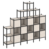 Loft Прямой стеллаж наборный VR.L-24 Тиквуд тёмный/Белый металл 2526×446×2280 Loft Прямой стеллаж наборный VR.L-24 Тиквуд тёмный/Белый металл 2526×446×2280