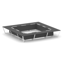 Стол для переговоров квадратный Steel Meet KD-PR.B.SP-24K / Тиквуд Светлый – Металл Белый / 4800×4800×750 Стол для переговоров квадратный Steel Meet KD-PR.B.SP-24K / Тиквуд Светлый – Металл Белый / 4800×4800×750
