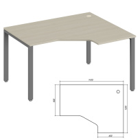 Стол эргономичный правый Trend Metal TDM32215315 тёмный дуб