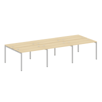 Metal System Quattro Р. ст. на 6 раб. места на П-образном м/к 40БП.СМ-6.2 Акация/Антрацит металл 3600*1475*750 Metal System Quattro Р. ст. на 6 раб. места на П-образном м/к 40БП.СМ-6.2 Акация/Антрацит металл 3600*1475*750