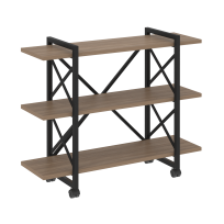 Loft Стеллаж на колесных опорах-3 полки VR.L-MST.K-3.8V Тиквуд тёмный/Чёрный металл 1200×400×968 Loft Стеллаж на колесных опорах-3 полки VR.L-MST.K-3.8V Тиквуд тёмный/Чёрный металл 1200×400×968