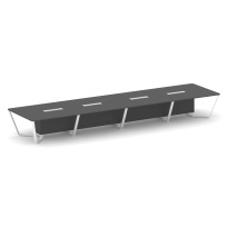 Стол для переговоров прямоугольный Steel Meet KD-PR.B.SP-20 / Тиквуд Светлый – Металл Белый / 6400×1600×750 Стол для переговоров прямоугольный Steel Meet KD-PR.B.SP-20 / Тиквуд Светлый – Металл Белый / 6400×1600×750