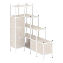 Loft Угловой внутренний стеллаж наборный VR.L-42 Тиквуд тёмный/Белый металл 862×1694×1869 Loft Угловой внутренний стеллаж наборный VR.L-42 Тиквуд тёмный/Белый металл 862×1694×1869