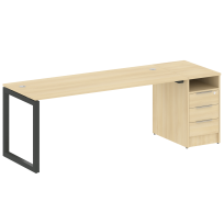 Metal System Quattro Р. ст. с тумбой на О-образном м/к 50БО.РС-СТП-1.5 Акация/Антрацит металл 2212*720*750 Metal System Quattro Р. ст. с тумбой на О-образном м/к 50БО.РС-СТП-1.5 Акация/Антрацит металл 2212*720*750