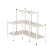 Loft Угловой внутренний стеллаж наборный VR.L-37 Тиквуд тёмный/Белый металл 862×1278×1047 Loft Угловой внутренний стеллаж наборный VR.L-37 Тиквуд тёмный/Белый металл 862×1278×1047