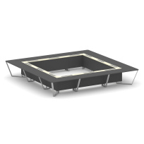 Стол для переговоров квадратный Steel Meet KM-PR.B.SP-24K / Тиквуд Светлый – Графит Глянец – Металл Серый / 4800×4800×750 Стол для переговоров квадратный Steel Meet KM-PR.B.SP-24K / Тиквуд Светлый – Графит Глянец – Металл Серый / 4800×4800×750