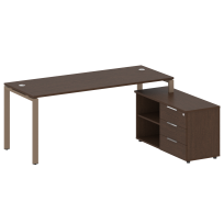Metal System Р. ст. с тумбой на П-образном м/к БП.РС-СТС-2.5 (R) Акация/Антрацит металл 1900*1520*750 Metal System Р. ст. с тумбой на П-образном м/к БП.РС-СТС-2.5 (R) Акация/Антрацит металл 1900*1520*750