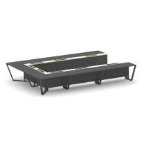 Стол для переговоров П-образный Steel Meet KM-PR.B.SP-15P / Тиквуд Светлый – Графит Глянец – Металл Черный / 4800×3200×750 Стол для переговоров П-образный Steel Meet KM-PR.B.SP-15P / Тиквуд Светлый – Графит Глянец – Металл Черный / 4800×3200×750
