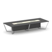 Стол для переговоров прямоугольный Steel Meet KM-PR.B.SP-14 / Тиквуд Светлый – Графит Глянец – Металл Серый / 4000×1600×750 Стол для переговоров прямоугольный Steel Meet KM-PR.B.SP-14 / Тиквуд Светлый – Графит Глянец – Металл Серый / 4000×1600×750