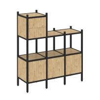 Loft Прямой стеллаж наборный VR.L-13 Тиквуд тёмный/Белый металл 1278×446×1458 Loft Прямой стеллаж наборный VR.L-13 Тиквуд тёмный/Белый металл 1278×446×1458