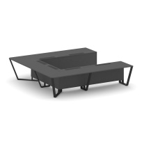 Стол для переговоров П-образный Steel Meet KD-PR.B.SP-11P / Тиквуд Светлый – Металл Черный / 3200×3200×750 Стол для переговоров П-образный Steel Meet KD-PR.B.SP-11P / Тиквуд Светлый – Металл Черный / 3200×3200×750