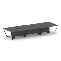 Стол для переговоров прямоугольный Steel Meet KD-PR.B.SP-16 / Тиквуд Светлый – Металл Черный / 4800×1600×750 Стол для переговоров прямоугольный Steel Meet KD-PR.B.SP-16 / Тиквуд Светлый – Металл Черный / 4800×1600×750