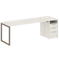 Metal System Quattro Р. ст. с тумбой на О-образном м/к 40БО.РС-СТП-1.5 Акация/Антрацит металл 2212*720*750 Metal System Quattro Р. ст. с тумбой на О-образном м/к 40БО.РС-СТП-1.5 Акация/Антрацит металл 2212*720*750