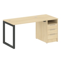 Metal System Quattro Р. ст. с тумбой на О-образном м/к 50БО.РС-СТП-1.2 Акация/Антрацит металл 1612*720*750 Metal System Quattro Р. ст. с тумбой на О-образном м/к 50БО.РС-СТП-1.2 Акация/Антрацит металл 1612*720*750