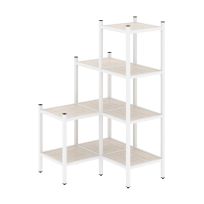 Loft Угловой внутренний стеллаж наборный VR.L-36 Тиквуд тёмный/Белый металл 862×862×1458 Loft Угловой внутренний стеллаж наборный VR.L-36 Тиквуд тёмный/Белый металл 862×862×1458