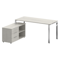 Metal System Direct Стол руководителя с тумбой левый БГ.СРТ-4.7 (L) Акация/Нерж. сталь 1700*1520*750 Metal System Direct Стол руководителя с тумбой левый БГ.СРТ-4.7 (L) Акация/Нерж. сталь 1700*1520*750