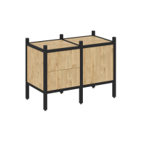 Loft Прямой стеллаж наборный VR.L-01 Тиквуд тёмный/Белый металл 862×446×636 Loft Прямой стеллаж наборный VR.L-01 Тиквуд тёмный/Белый металл 862×446×636