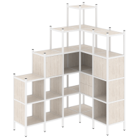 Loft Угловой внутренний стеллаж наборный VR.L-44 Тиквуд тёмный/Белый металл 1694×1278×2280 Loft Угловой внутренний стеллаж наборный VR.L-44 Тиквуд тёмный/Белый металл 1694×1278×2280