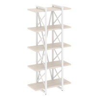 Loft Стеллаж на регулируемых опорах-5 полок VR.L-MST.O-5.4V Тиквуд тёмный/Чёрный металл 800×400×1650 Loft Стеллаж на регулируемых опорах-5 полок VR.L-MST.O-5.4V Тиквуд тёмный/Чёрный металл 800×400×1650