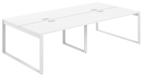 Стол-бенч с лючком Allegro / 3200×1238×750 / Профиль О-образный: 70×20 Белый / Столешница: Белый / AG.143.WH.L.72.WH Стол-бенч с лючком Allegro / 3200×1238×750 / Профиль О-образный: 70×20 Белый / Столешница: Белый / AG.143.WH.L.72.WH