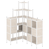 Loft Угловой внутренний стеллаж наборный VR.L-43 Тиквуд тёмный/Белый металл 1278×1694×2280 Loft Угловой внутренний стеллаж наборный VR.L-43 Тиквуд тёмный/Белый металл 1278×1694×2280